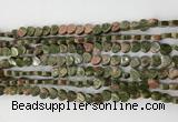 CHG100 15.5 inches 6mm flat heart unakite gemstone beads wholesale