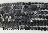 CHG106 15.5 inches 6mm flat heart black stone beads wholesale