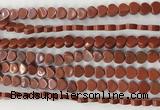 CHG111 15.5 inches 6mm flat heart red jasper beads wholesale