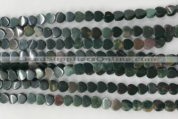 CHG113 15.5 inches 6mm flat heart Indian bloodstone beads wholesale