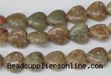 CHG14 15.5 inches 10*10mm heart New unakite gemstone beads wholesale