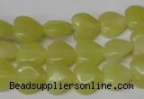 CHG16 15.5 inches 10*10mm heart lemon jade gemstone beads wholesale