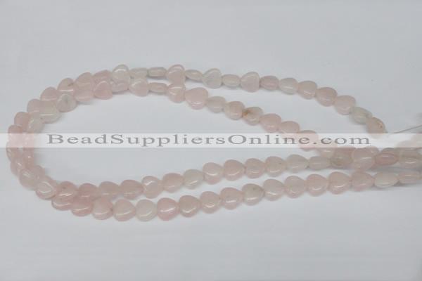 CHG25 15.5 inches 10*10mm heart rose quartz beads wholesale