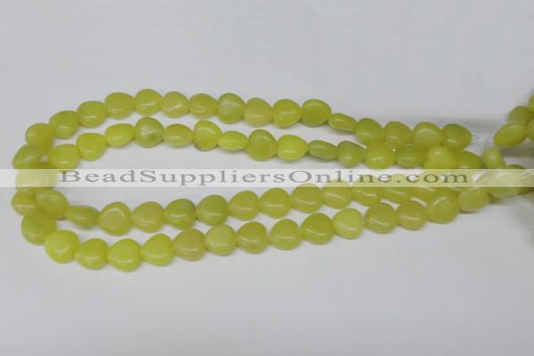 CHG33 15.5 inches 12*12mm heart olive jade gemstone beads wholesale