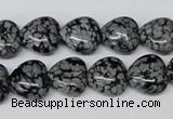 CHG37 15.5 inches 12*12mm heart snowflake obsidian beads wholesale