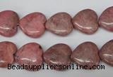 CHG42 15.5 inches 14*14mm heart rhodochrosite beads wholesale