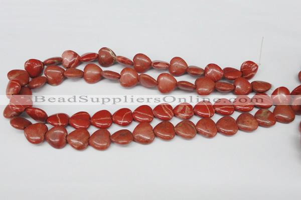 CHG49 15.5 inches 14*14mm heart red jasper beads wholesale