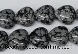 CHG50 15.5 inches 14*14mm heart snowflake obsidian beads wholesale