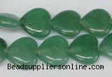 CHG55 15.5 inches 15*15mm heart green aventurine beads wholesale