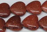 CHG70 15.5 inches 18*18mm heart goldstone beads wholesale