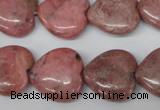 CHG71 15.5 inches 18*18mm heart rhodochrosite beads wholesale