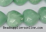 CHG99 15.5 inches 20*20mm faceted heart amazonite beads wholesale