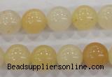 CHJ05 15.5 inches 12mm round honey jade stone beads wholesale