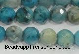 CHM214 15.5 inches 12mm faceted round blue hemimorphite beads