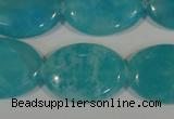 CHM28 15.5 inches 18*25mm oval blue hemimorphite beads wholesale