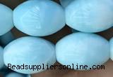 CHM308 15.5 inches 10*14mm rice blue hemimorphite gemstone beads