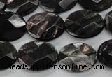 CHS15 15.5 inches 15*20mm faceted oval natural hypersthene beads