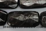 CHS40 15.5 inches 20*40mm faceted rectangle natural hypersthene beads