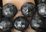 CHS45 15.5 inches 8mm faceted round natural hypersthene beads