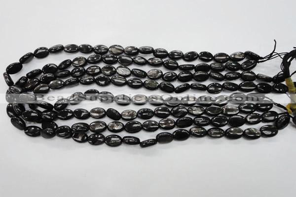 CHS70 15.5 inches 8*12mm oval natural hypersthene beads