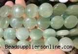 CIBS05 15 inches 20mm coin green aventurine gemstone beads wholesale