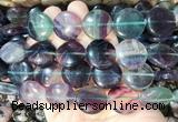 CIBS12 15 inches 20mm coin rainbow fluorite gemstone beads wholesale