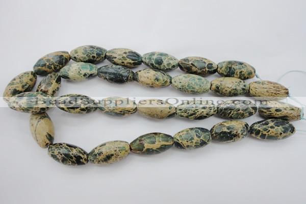 CIJ102 15.5 inches 15*30mm rice impression jasper beads wholesale