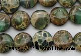 CIJ29 15.5 inches 14mm flat round impression jasper beads wholesale