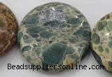 CIJ49 15.5 inches 40mm flat round impression jasper beads wholesale