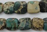 CIJ53 15.5 inches 15*15mm square impression jasper beads wholesale