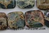 CIJ56 15.5 inches 20*20mm square impression jasper beads wholesale