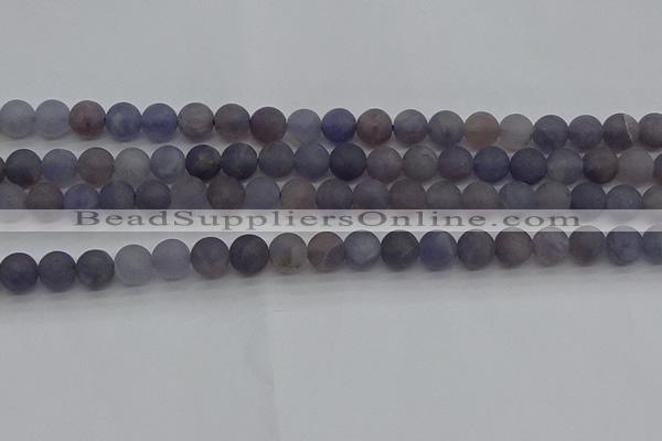 CIL109 15.5 inches 6mm round matte iolite gemstone beads