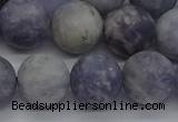 CIL111 15.5 inches 10mm round matte iolite gemstone beads