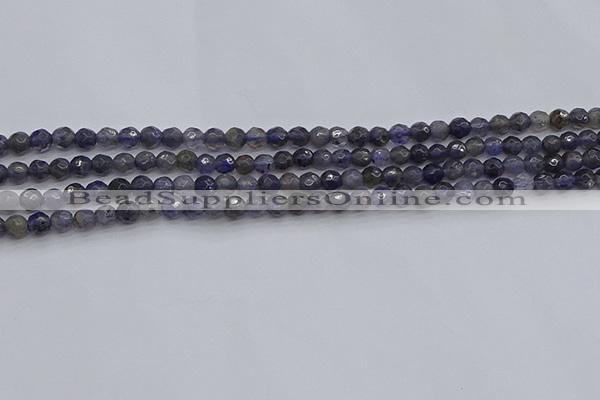 CIL117 15.5 inches 4mm faceted round iolite gemstone beads