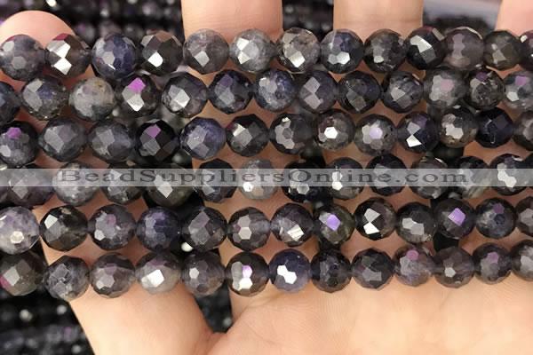 CIL122 15.5 inches 7mm faceted round iolite beads wholesale