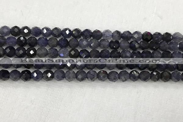 CIL50 15.5 inches 6mm faceted round iolite gemstone beads