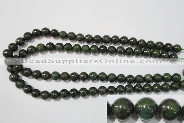 CIS03 15.5 inches 10mm round green iron stone beads wholesale