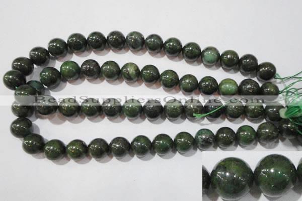 CIS05 15.5 inches 14mm round green iron stone beads wholesale