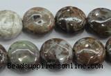 CJA06 15.5 inches 16mm coin green jasper beads wholesale