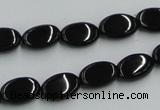 CJB16 16 inches 8*12mm oval natural jet gemstone beads wholesale