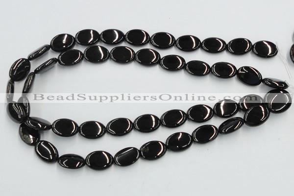 CJB18 16 inches 13*18mm oval natural jet gemstone beads wholesale