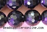 CJB202 15.5 inches 8mm faceted round jet beads wholesale