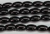 CJB51 15.5 inches 8*12mm rice natural jet gemstone beads