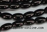 CJB53 15.5 inches 10*16mm rice natural jet gemstone beads