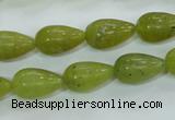 CKA107 15.5 inches 10*17mm teardrop Korean jade gemstone beads