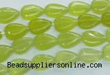 CKA112 15.5 inches 8*12mm flat teardrop Korean jade gemstone beads