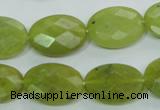 CKA118 15.5 inches 15*20mm faceted oval Korean jade beads