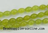 CKA16 15.5 inches 6*8mm rice Korean jade gemstone beads