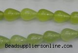 CKA211 15.5 inches 8*12mm teardrop Korean jade gemstone beads