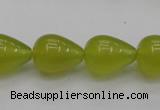 CKA213 15.5 inches 13*18mm teardrop Korean jade gemstone beads